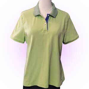 TOMMY HILFIGER WOMEN'S LIME GREEN POLO SHIRT TOP EUC XL